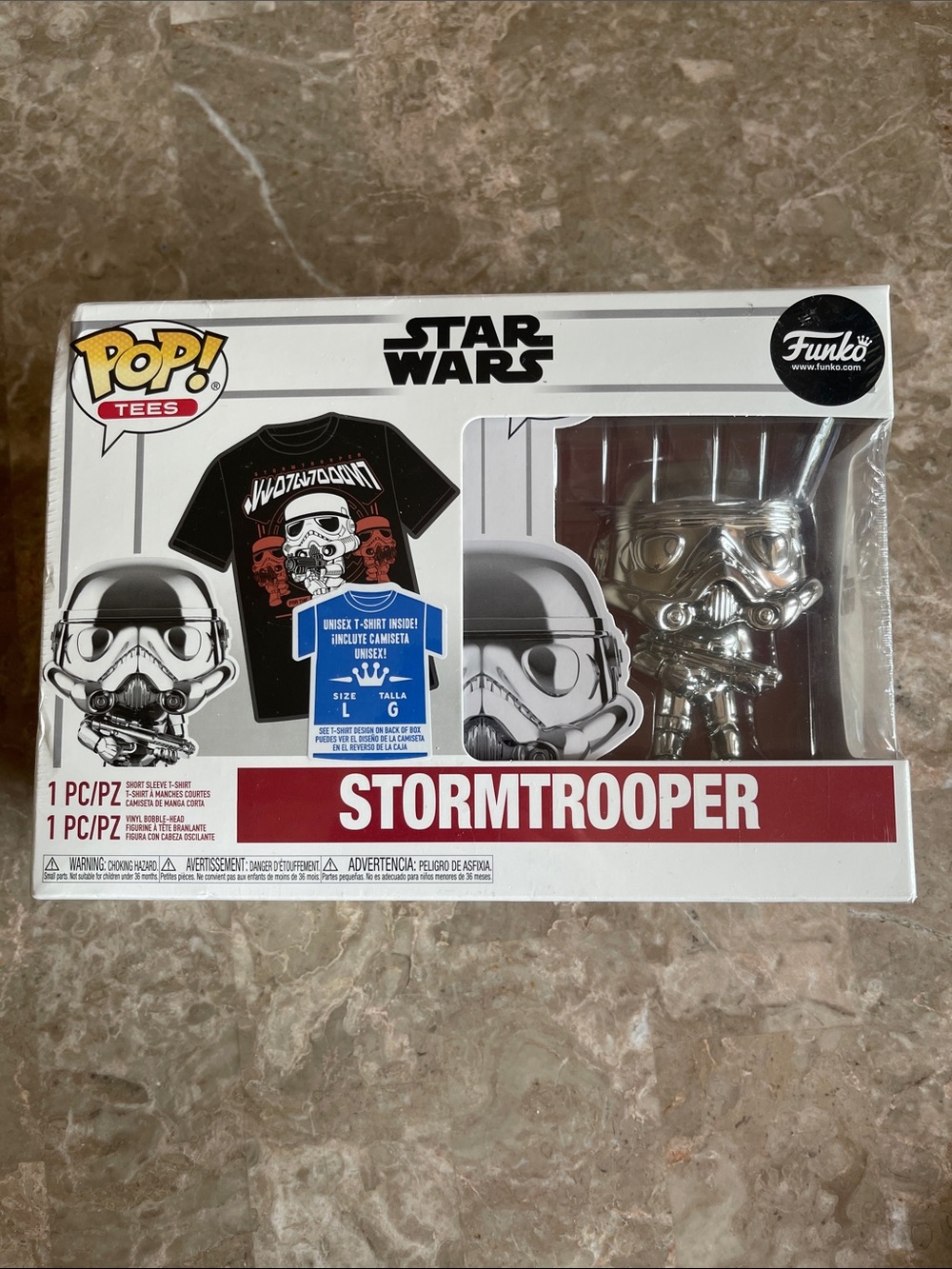Funko Black and Chrome Star Wars Stormtrooper Tee & Pop! Set
